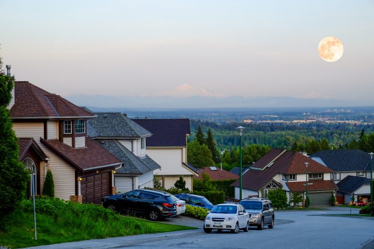 View of Coquitlam, British Columbia.